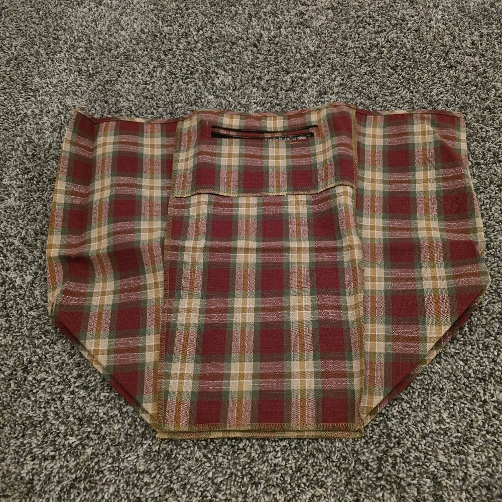 Longaberger Medium Boardwalk Orchard Park Plaid‎ Fabric Liner New